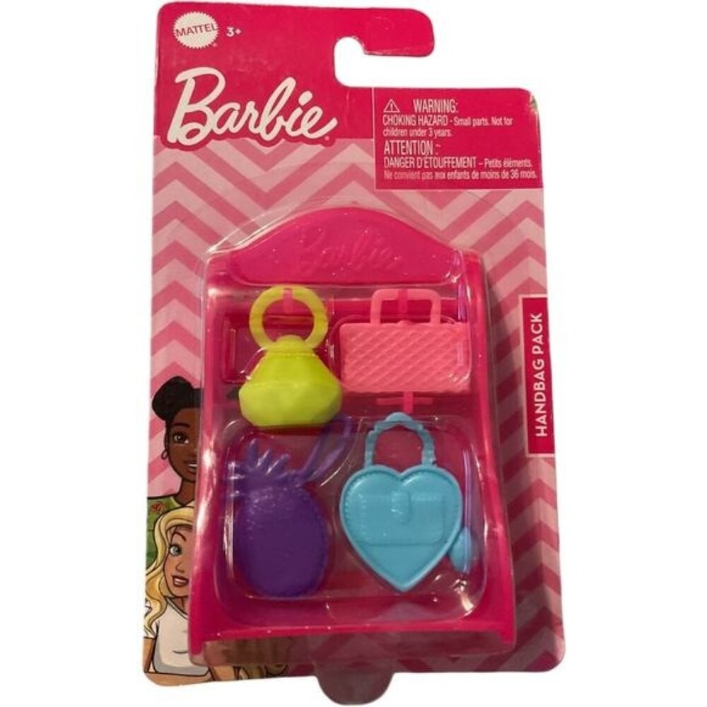 Barbie Doll Handbag Pack Accessories Shelf with 4 Handbags